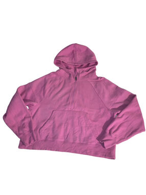 Women's Athletic Works Pink Quarter-Zip Hoodie L